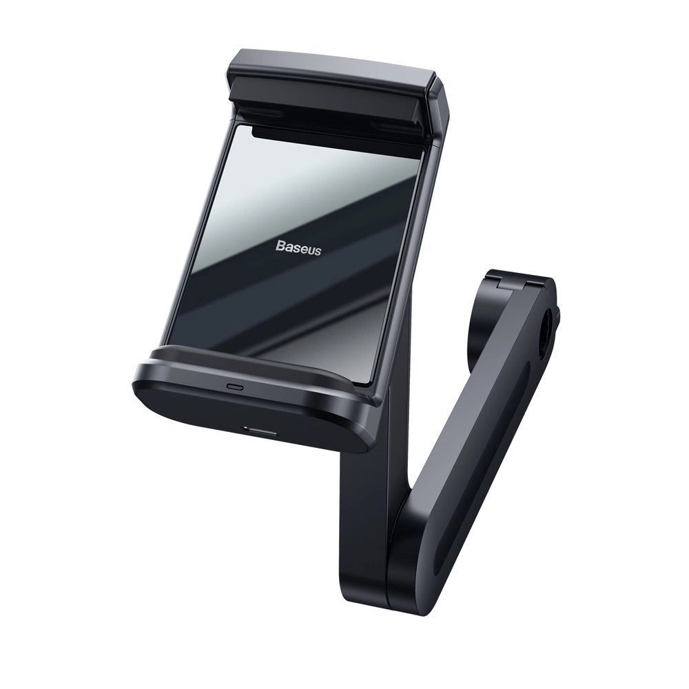 Suport telefon auto Baseus pentru tetieră cu încărcare wireless 15W – Negru