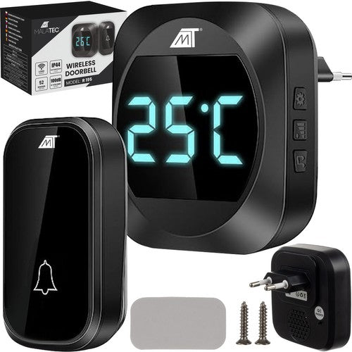 Sonerie Wireless Impermeabilă cu Afisaj LCD si Senzor de Temperatură