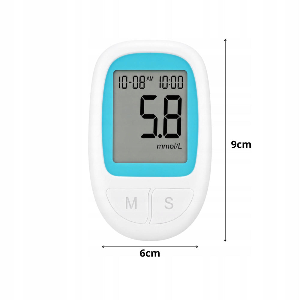 Glucometru Digital pentru Măsurarea Glicemiei, Set Complet cu 50 Benzi de Testare + 50 Ace/Lanțete + Dispozitiv de Înțepare
