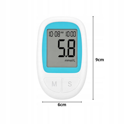 Glucometru Digital pentru Măsurarea Glicemiei, Set Complet cu 50 Benzi de Testare + 50 Ace/Lanțete + Dispozitiv de Înțepare