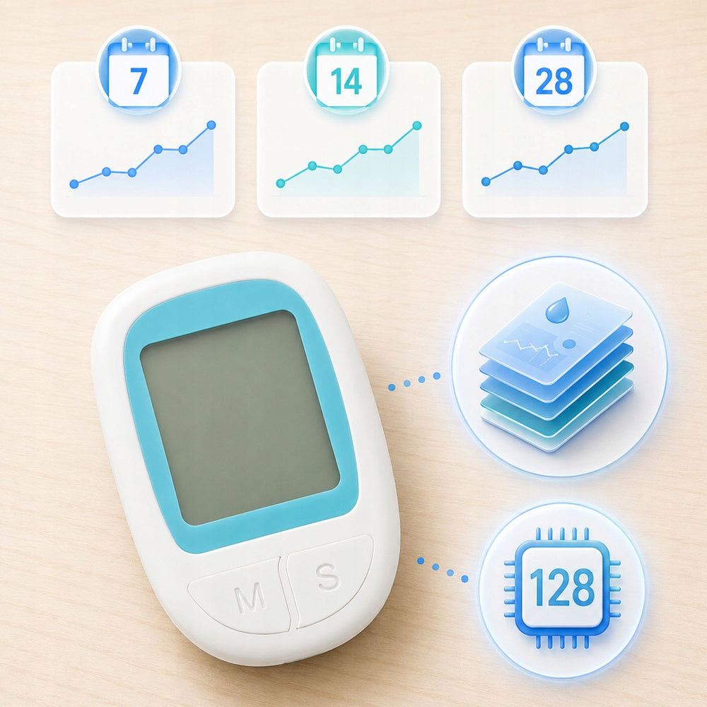 Glucometru Digital pentru Măsurarea Glicemiei, Set Complet cu 50 Benzi de Testare + 50 Ace/Lanțete + Dispozitiv de Înțepare