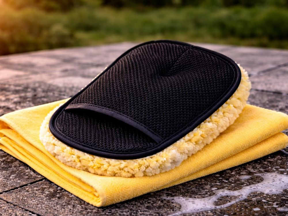 OFERTA 1+1 Mănușă Microfibră pentru Spălare Auto – Curățare Delicată pentru Caroserie, Jante și Geamuri