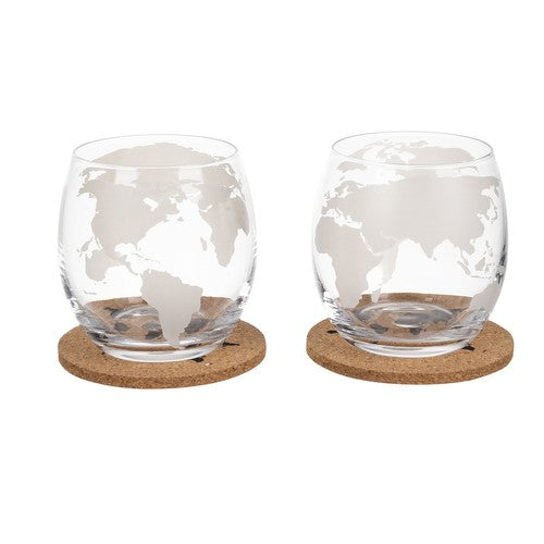 Set Cadou Decantor Glob cu Două Pahare Deluxe pentru Whiskey
