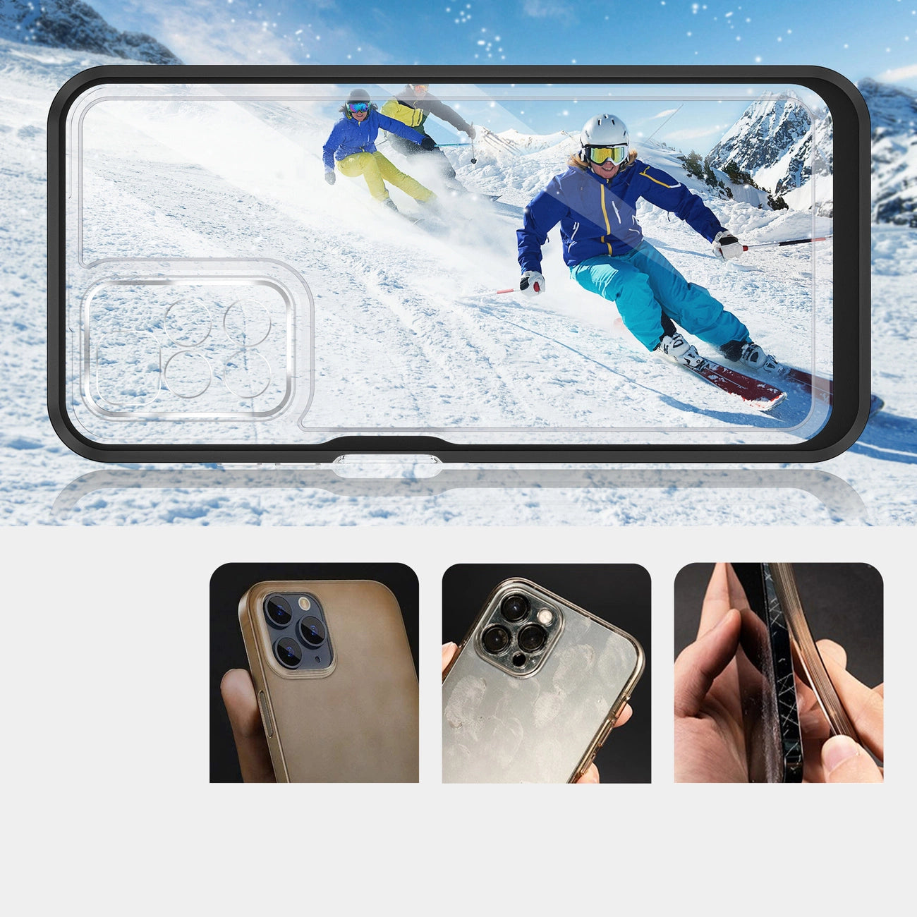 Husă 3în1 transparentă cu ramă neagră pentru Xiaomi Redmi 10