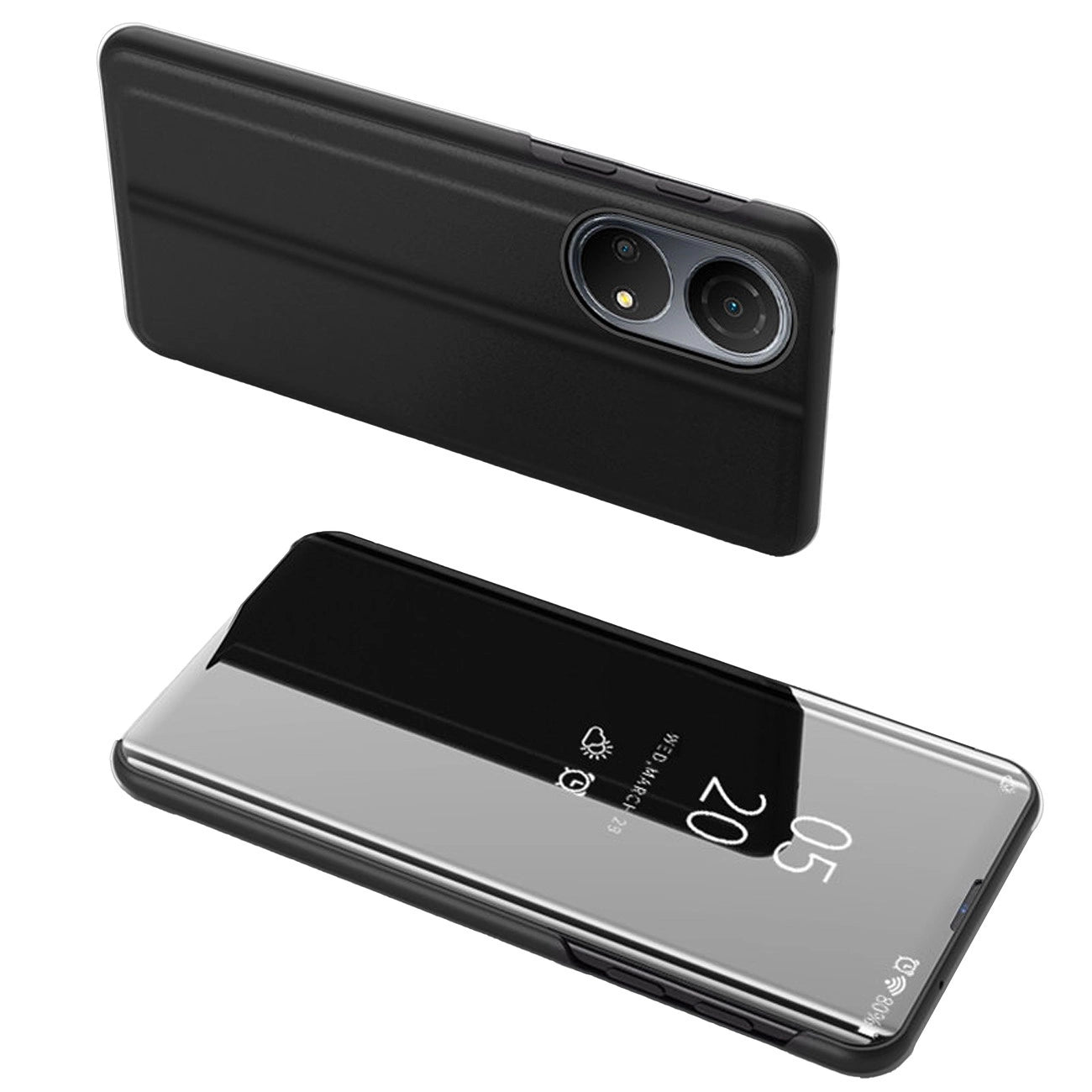 Husă Clear View tip carte pentru Honor X7 / Honor Play 30 Plus – Negru