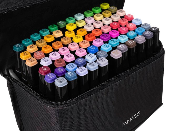 Markere Colorate cu 2 Fețe - Set de 80 Culori