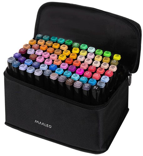 Markere Colorate cu 2 Fețe - Set de 80 Culori