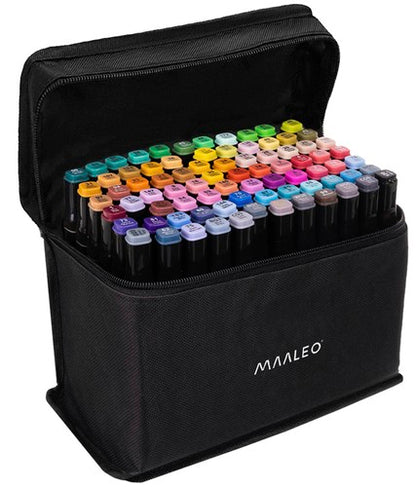 Markere Colorate cu 2 Fețe - Set de 80 Culori