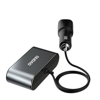 Încărcător auto Dudao R1Pro cu 2x USB + 3x slot brichetă – Negru