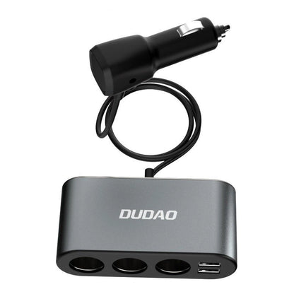 Încărcător auto Dudao R1Pro cu 2x USB + 3x slot brichetă – Negru