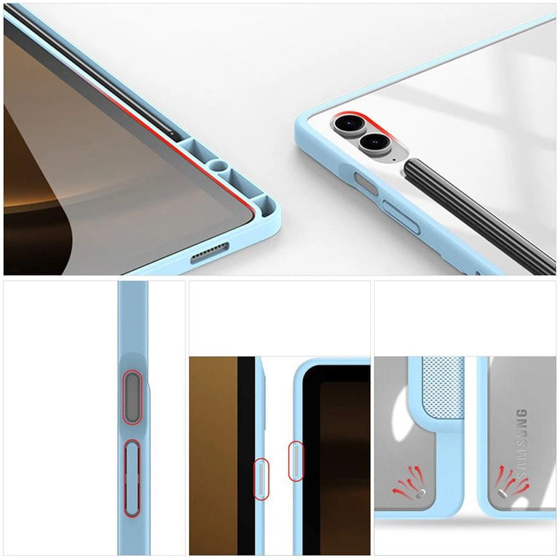 Husă Dux Ducis Toby cu stand pentru Samsung Galaxy Tab S9 FE – Albastru
