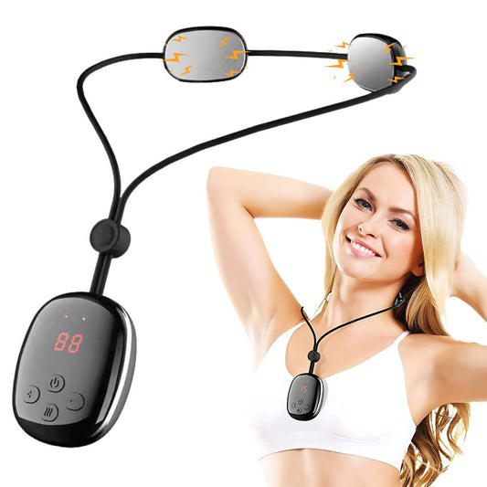 Electrostimulator Neck Massager USB – 15 trepte putere, 4 moduri încălzire, EMS
