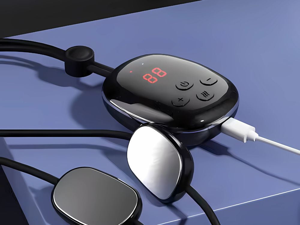 Electrostimulator Neck Massager USB – 15 trepte putere, 4 moduri încălzire, EMS