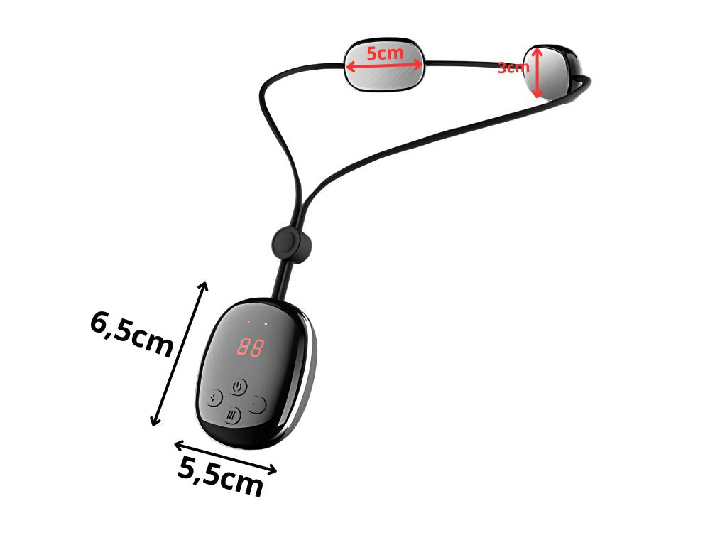 Electrostimulator Neck Massager USB – 15 trepte putere, 4 moduri încălzire, EMS