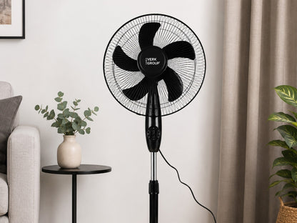 Ventilator cu Picior 40W – Oscilație Automată, 3 Trepte de Viteză, Înălțime Reglabilă, 40cm