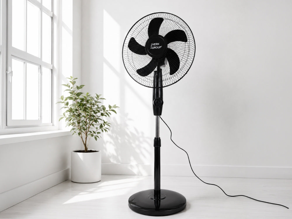 Ventilator cu Picior 40W – Oscilație Automată, 3 Trepte de Viteză, Înălțime Reglabilă, 40cm