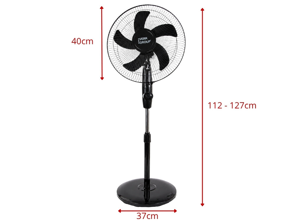 Ventilator cu Picior 40W – Oscilație Automată, 3 Trepte de Viteză, Înălțime Reglabilă, 40cm