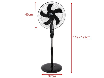 Ventilator cu Picior 40W – Oscilație Automată, 3 Trepte de Viteză, Înălțime Reglabilă, 40cm