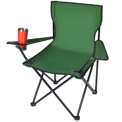 Scaun pliabil Trizand® cu spatar si cotiere pentru pescuit sau camping, cadru metalic, Poliester, Husa Inclusa, Maxim 120 kg, 80 x 44 x 80 cm, Verde