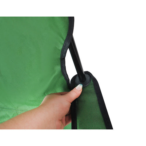 Scaun pliabil Trizand® cu spatar si cotiere pentru pescuit sau camping, cadru metalic, Poliester, Husa Inclusa, Maxim 120 kg, 80 x 44 x 80 cm, Verde