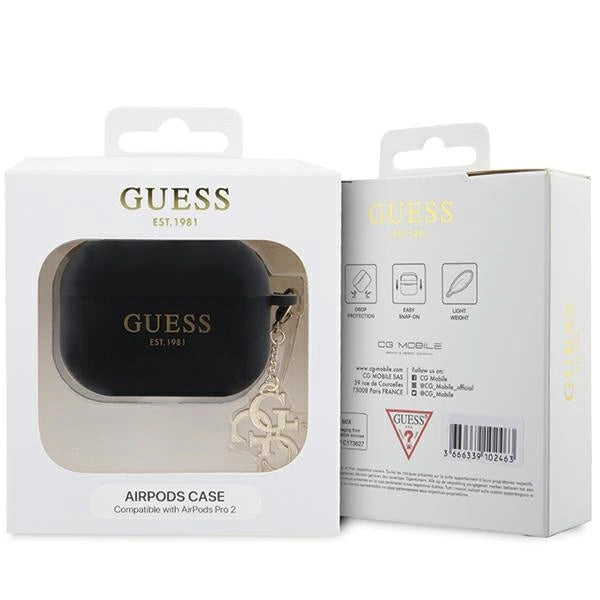 Husă Guess Liquid Silicone Glitter pentru AirPods Pro 2 – Negru