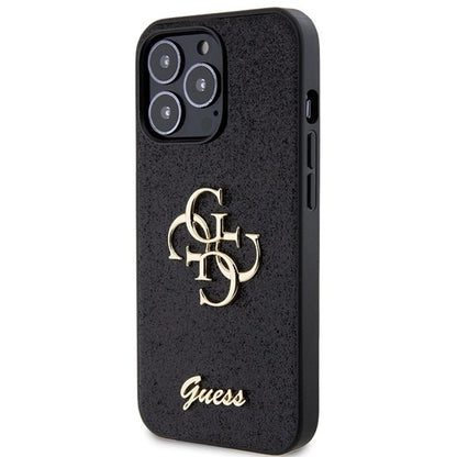 Husă Guess Glitter Script Big 4G pentru iPhone 13 / 13 Pro – Negru