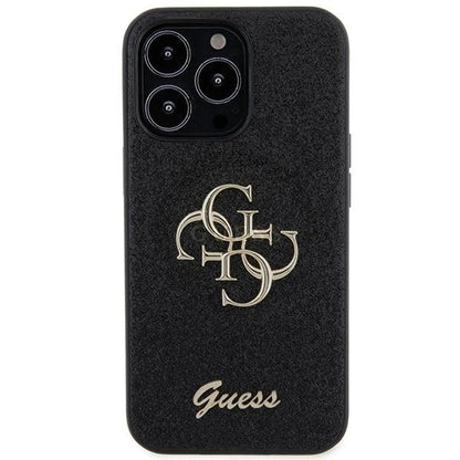 Husă Guess Glitter Script Big 4G pentru iPhone 13 / 13 Pro – Negru