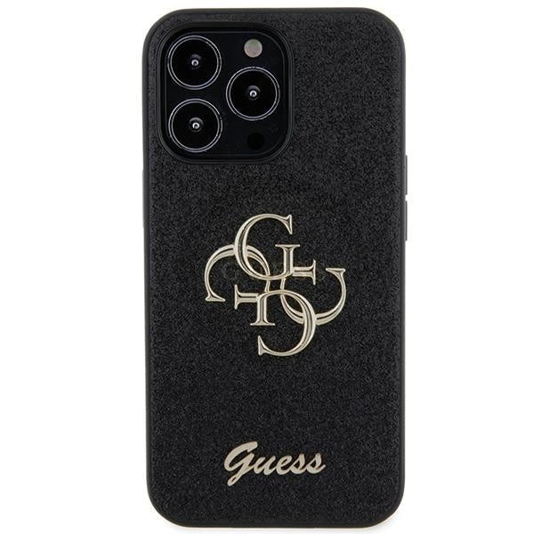 Husă Guess Glitter Script Big 4G pentru iPhone 13 / 13 Pro – Negru