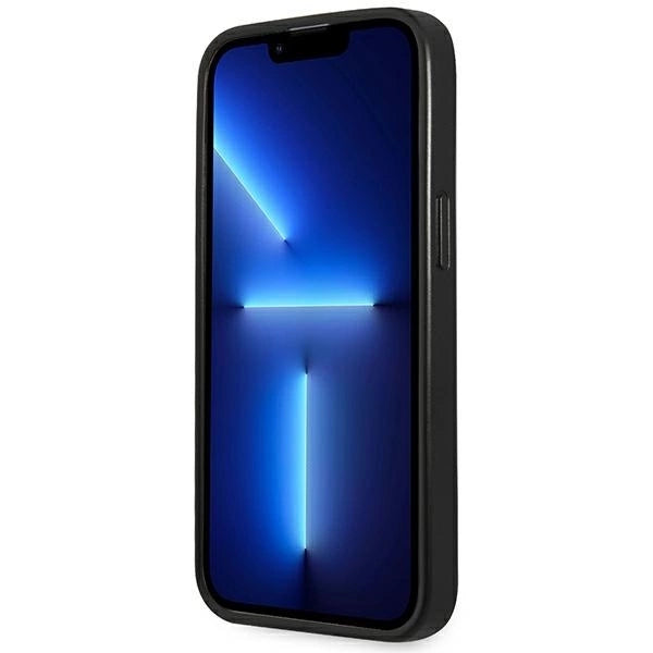 Husă Guess Saffiano Triangle Logo pentru iPhone 14 Pro Max - Negru