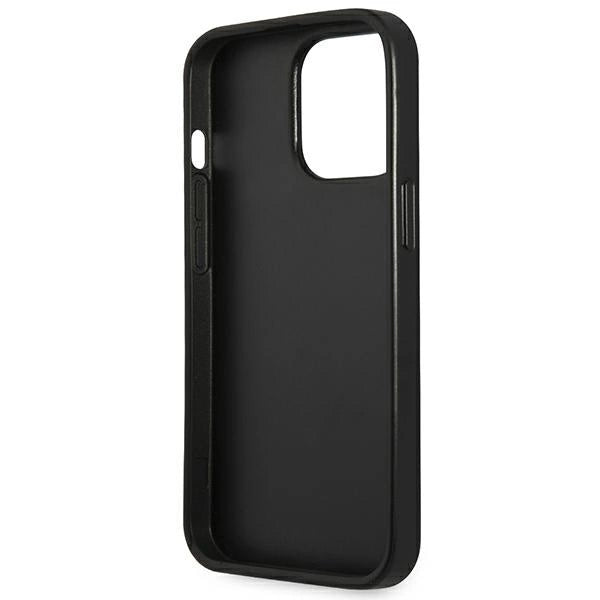 Husă Guess Saffiano Triangle Logo pentru iPhone 14 Pro Max - Negru