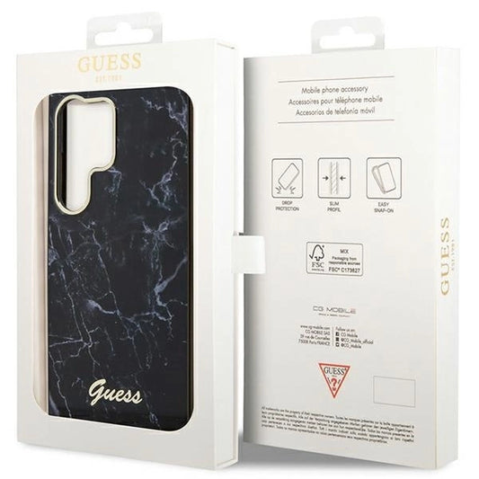 Husă Guess Hardcase Marble pentru Samsung Galaxy S23 Ultra – Negru