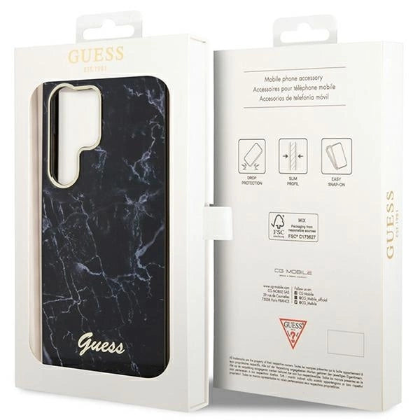 Husă Guess Hardcase Marble pentru Samsung Galaxy S23 Ultra – Negru