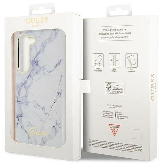 Husă Guess Hardcase Marble pentru Samsung Galaxy S23 – Alb
