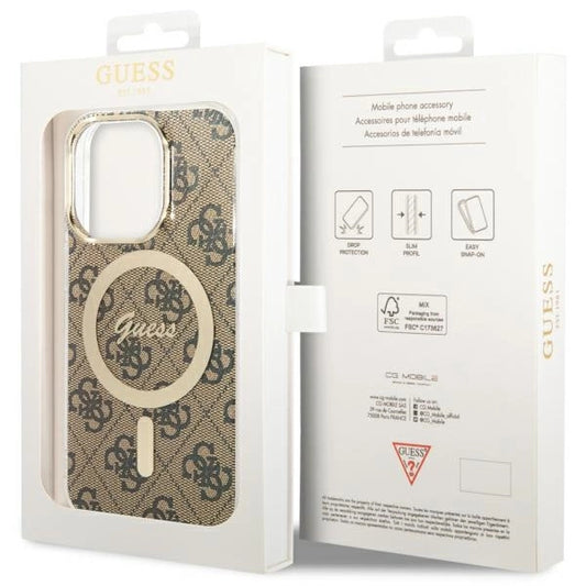 Husă Guess 4G MagSafe pentru iPhone 13 / 13 Pro (6.1”) – Maro