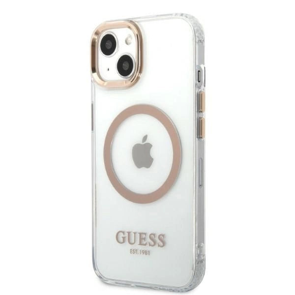 Husă Guess Metal Outline MagSafe pentru iPhone 13 (6.1”) – Auriu