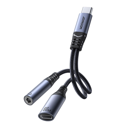 Adaptor Joyroom SY-C02 2în1 DAC – USB-C la USB-C + Jack 3.5 mm – Negru