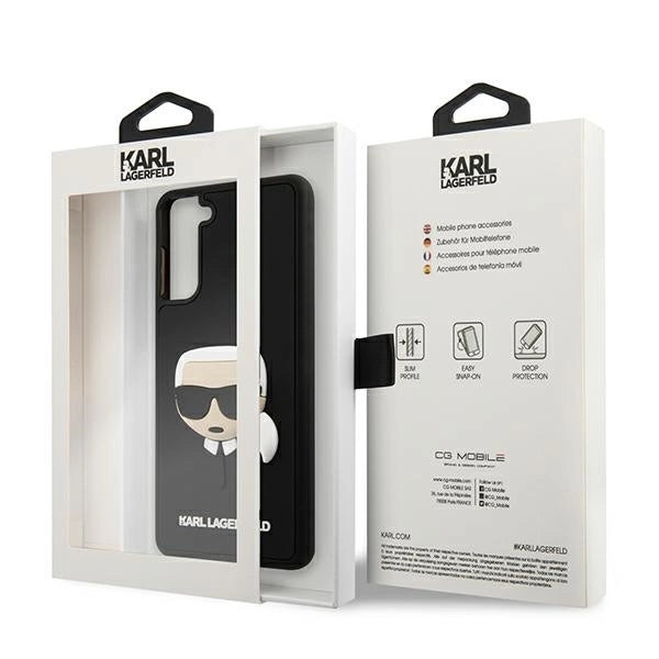 Husă Karl Lagerfeld 3D Rubber Karl’s Head pentru Samsung Galaxy S21 Plus – Negru