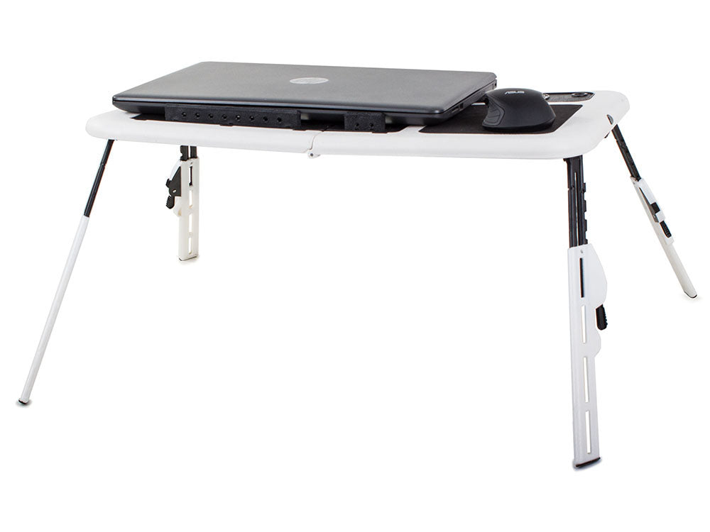 Masuta pliabila suport laptop, cu 2 ventilatoare USB, mouse pad, suport cana si pix