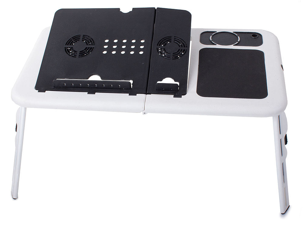 Masuta pliabila suport laptop, cu 2 ventilatoare USB, mouse pad, suport cana si pix