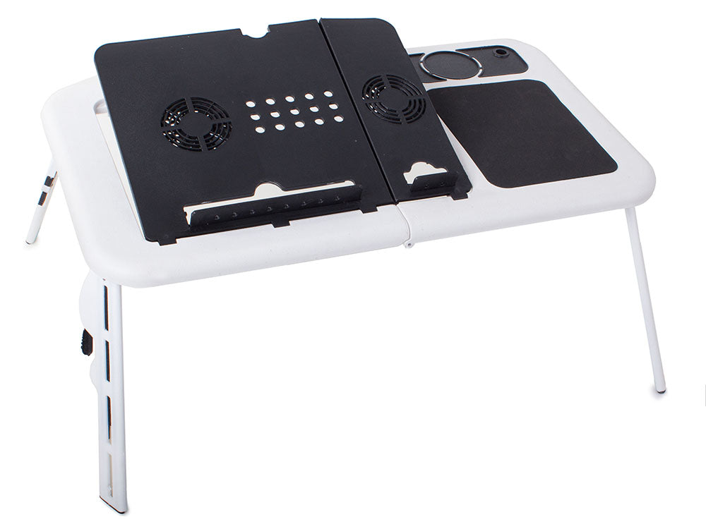 Masuta pliabila suport laptop, cu 2 ventilatoare USB, mouse pad, suport cana si pix