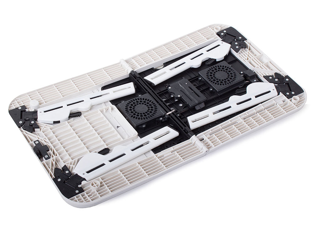 Masuta pliabila suport laptop, cu 2 ventilatoare USB, mouse pad, suport cana si pix