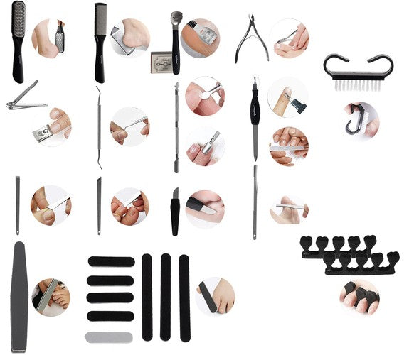 Set Manichiură și Pedichiură Profesional cu 30 de Piese