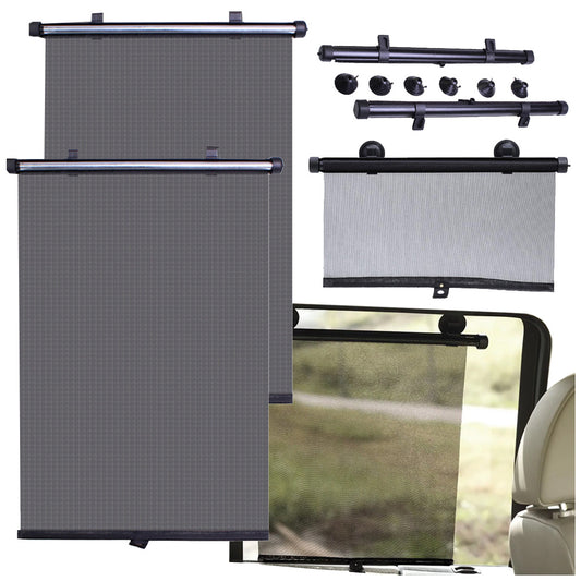 Set 2 Rulouri Parasolare Auto Retractabile – Protecție Solară Eficientă pentru Geamuri Laterale