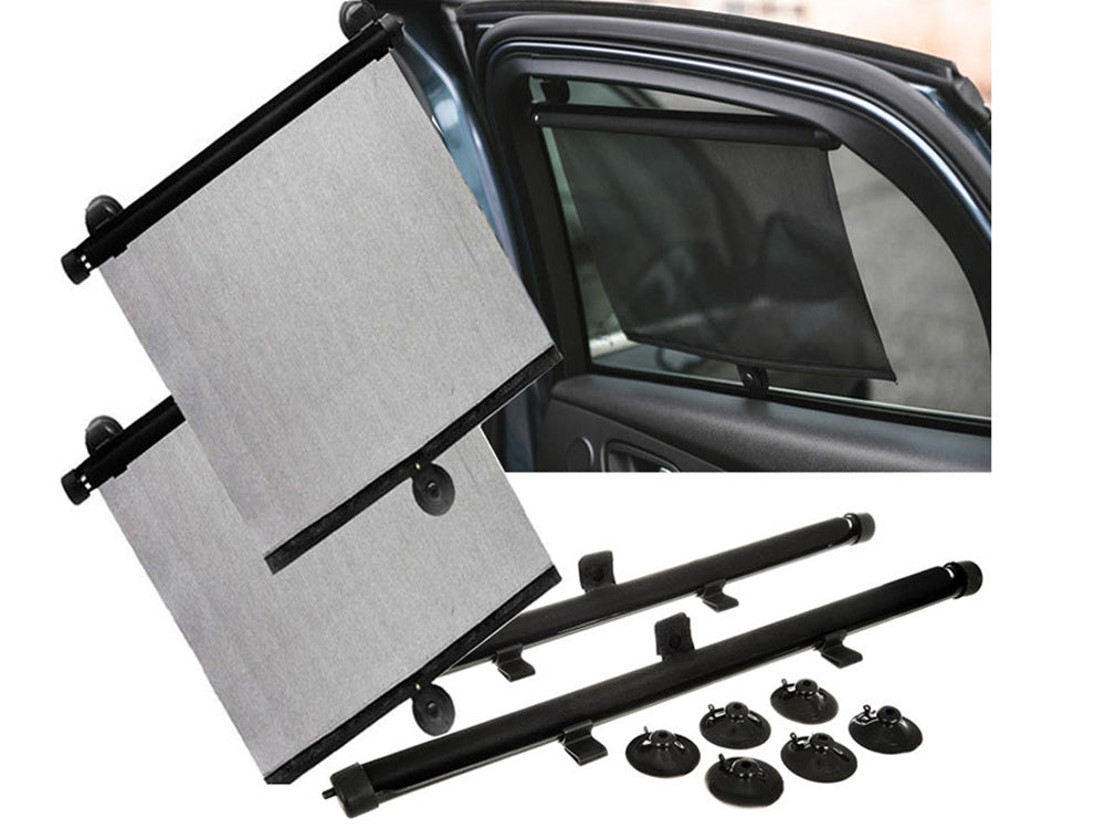 Set 2 Rulouri Parasolare Auto Retractabile – Protecție Solară Eficientă pentru Geamuri Laterale