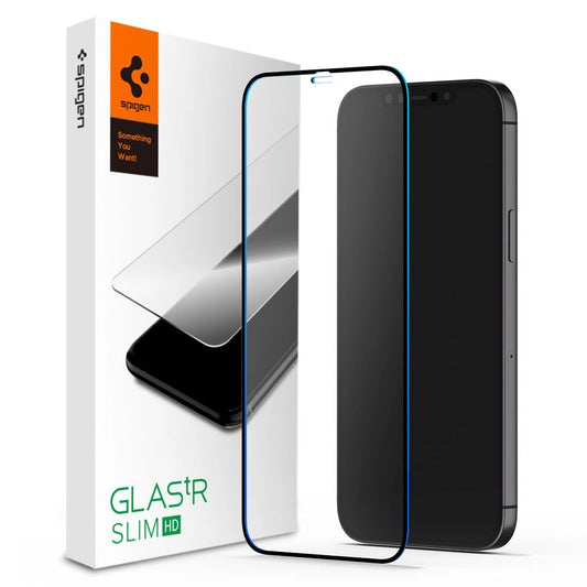 Folie sticlă Spigen GLASS FC pentru iPhone 12 Mini – Negru
