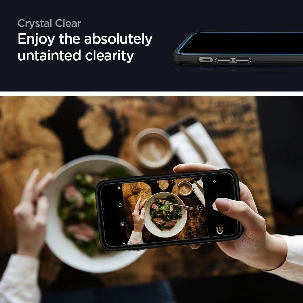 Folie Protecție Ecran Spigen Glass FC pentru iPhone 12 Mini - Negru