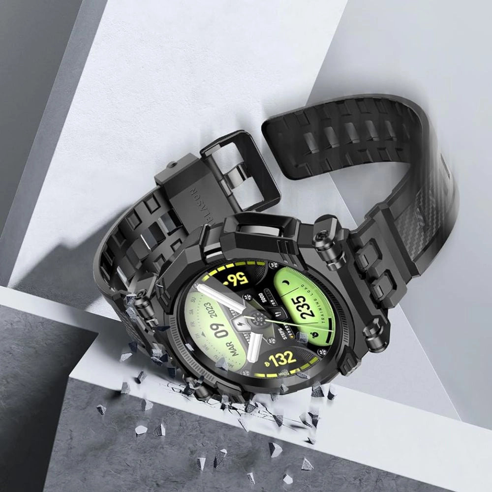 Set Supcase IBLSN ArmorBox pentru Samsung Galaxy Watch 6 Classic 47mm – Husă, Curea și Sticlă de Protecție, Negru