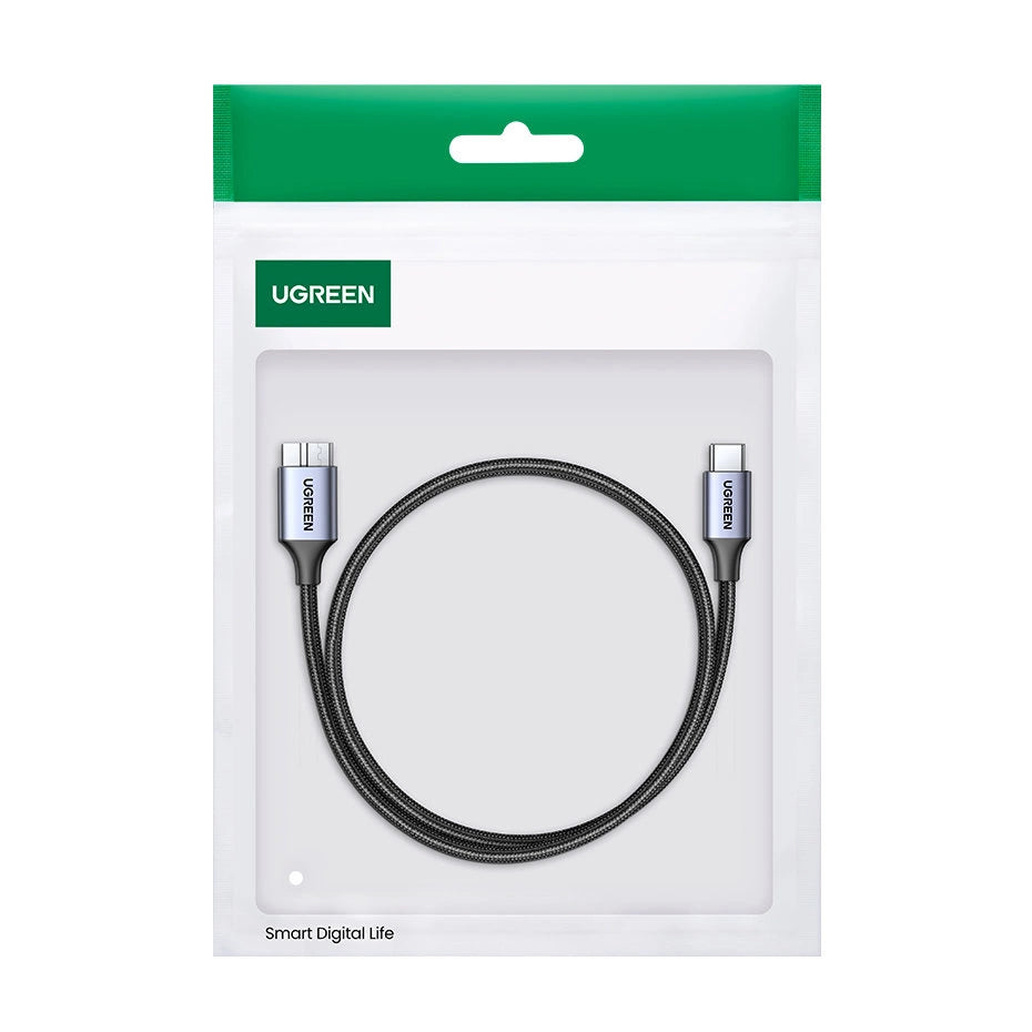 Cablu UGREEN USB-C la Micro USB-B 3.0, 0.5 m – Gri