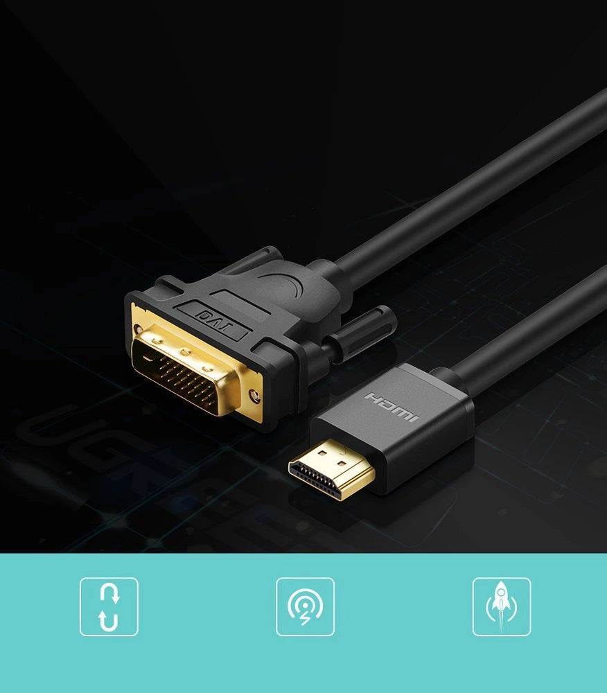 Cablu UGREEN HDMI la DVI (1 m) – 4K@60Hz, Negru