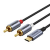 Cablu audio UGREEN USB-C la 2x RCA (1.5 m) – Gri